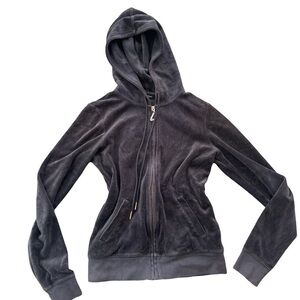 Y2K dark grey juicy couture velour hoodie